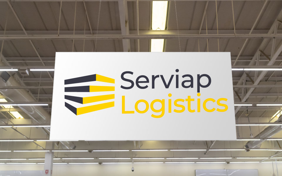 An example of what a warehouse sign with a logo can look like