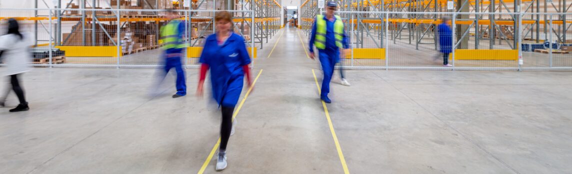 Stock image showing some warehouse floor marking
