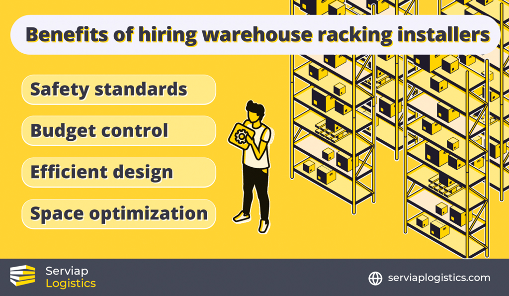 A Serviap Logistics graphic to accompany article on warehouse racking installers.