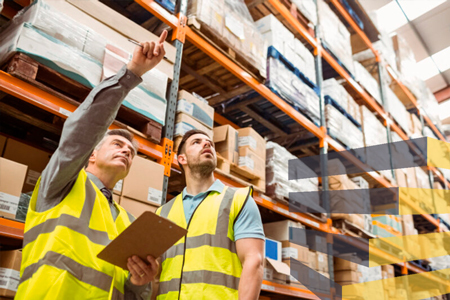 Man pointing to illustrate article on how to set up a warehouse