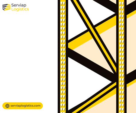 Serviap Logistics graphic showing the shape of teardrop racking