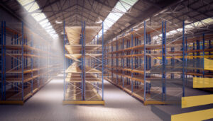 Stock image of warehouse racking to accompany Serviap Logistics article on pallet rack storage