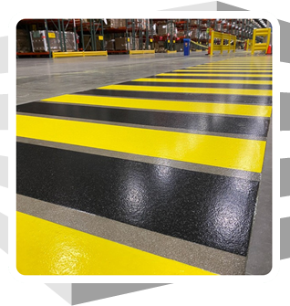 Serviap Logistics Epoxy floor marking warehouse